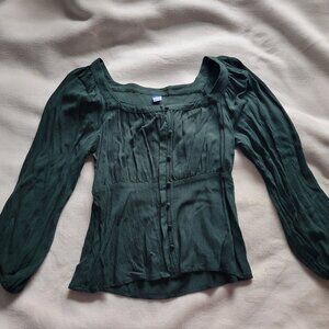 Green Old Navy button up blouse